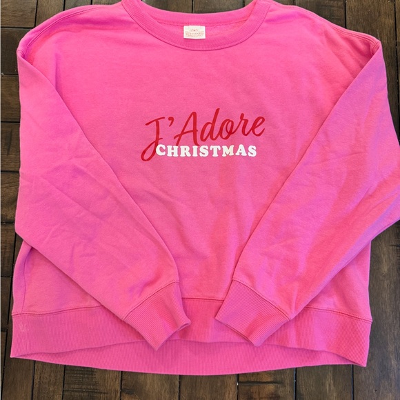 Wondershop Sweaters - Wondershop Pink J'Adore Christmas Holiday Sweatshirt